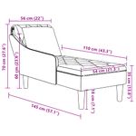 Casa si Gradina - Mobilier - Scaune si fotolii - Fotolii - Sezlong cu perna si cotiera dreapta, gri inchis piele ecologica - Infinity.ro