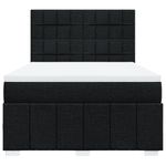 Casa si Gradina - Mobilier - Paturi si accesorii - Paturi - Pat box spring cu saltea, negru, 160x200 cm, textil - Infinity.ro