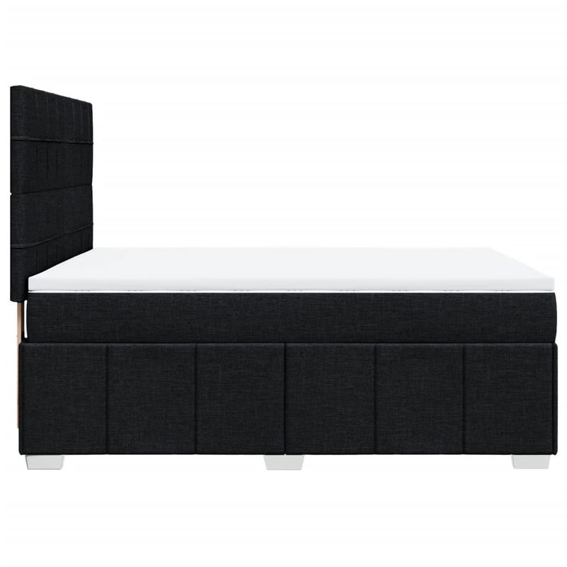 Casa si Gradina - Mobilier - Paturi si accesorii - Paturi - Pat box spring cu saltea, negru, 160x200 cm, textil - Infinity.ro