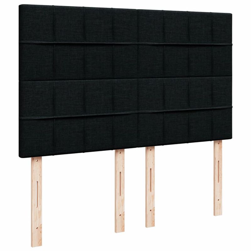 Casa si Gradina - Mobilier - Paturi si accesorii - Paturi - Pat box spring cu saltea, negru, 160x200 cm, textil - Infinity.ro