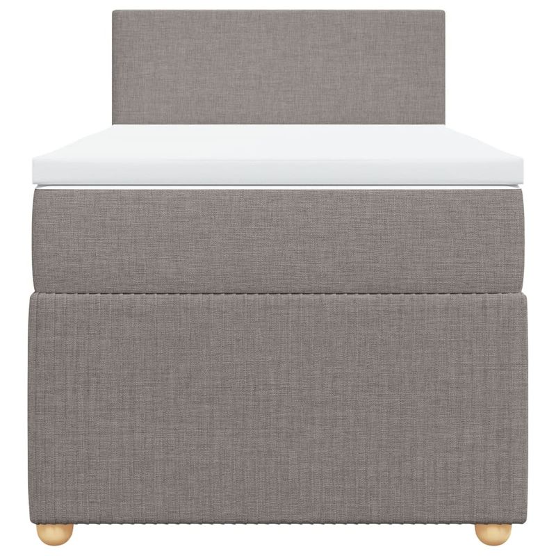 Casa si Gradina - Mobilier - Paturi si accesorii - Paturi - Pat box spring cu saltea, gri taupe, 80x200 cm, textil - Infinity.ro