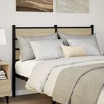 Casa si Gradina - Mobilier - Paturi si accesorii - Accesorii paturi - Tablie de pat, stejar sonoma, 120 cm, fier si lemn prelucrat - Infinity.ro