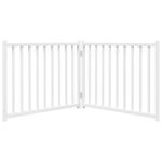 Petshop - Accesorii petshop - Culcusuri si custi - Custi interior si exterior - Poarta pentru caini pliabila 2 panouri, alb, 160 cm, lemn brad, mărime 80x60x2 cm - Infinity.ro