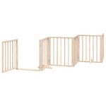 Petshop - Accesorii petshop - Culcusuri si custi - Custi interior si exterior - Poarta de caini pliabila cu usa, 15 panouri, 750 cm, lemn plop - Infinity.ro