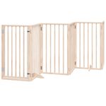 Petshop - Accesorii petshop - Culcusuri si custi - Custi interior si exterior - Poarta de caini pliabila cu usa, 12 panouri, 600 cm, lemn plop - Infinity.ro