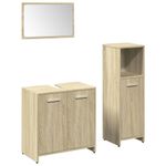 Casa si Gradina - Mobilier - Seturi de mobilier - Seturi baie - Set mobilier de baie, 3 piese, stejar sonoma, lemn prelucrat - Infinity.ro