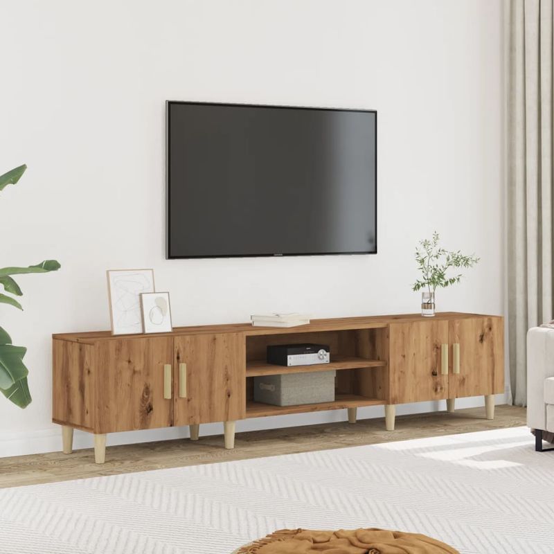 Casa si Gradina - Mobilier - Comode si corpuri - Comode - Dulap TV, stejar artizanal, 180x31,5x40 cm, lemn prelucrat - Infinity.ro