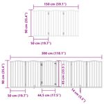 Petshop - Accesorii petshop - Culcusuri si custi - Custi interior si exterior - Poarta caini pliabila cu usa 15 panouri negru 750 cm, lemn plop - Infinity.ro