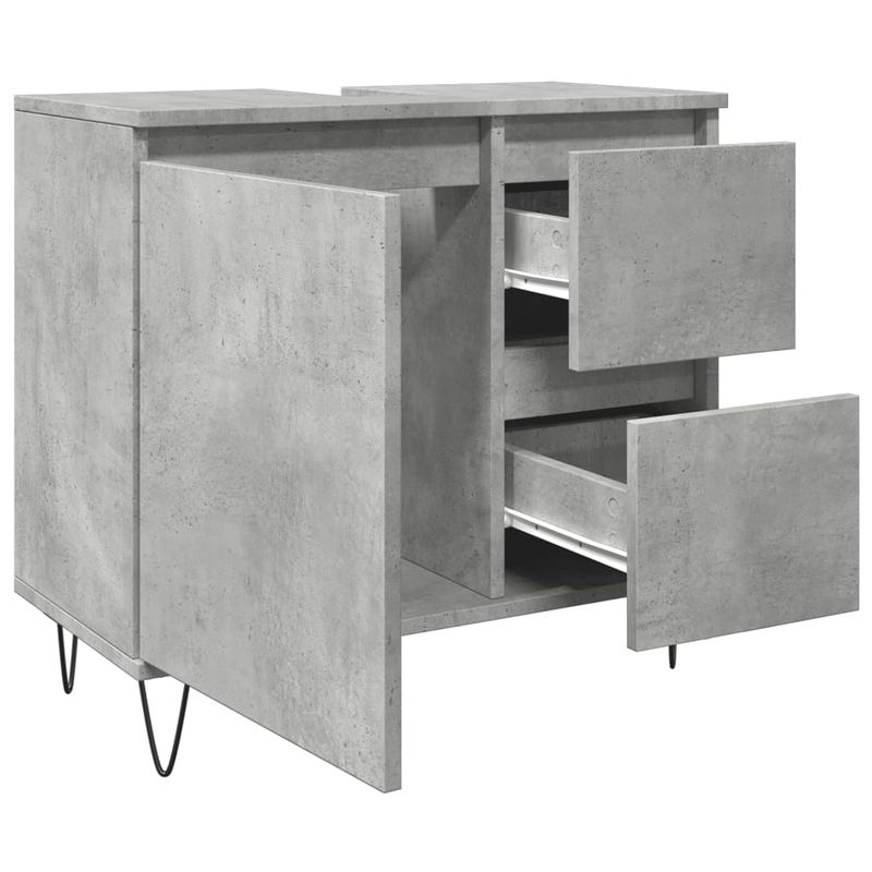 Casa si Gradina - Mobilier - Seturi de mobilier - Seturi baie - Dulap de chiuveta baie, gri beton, 65x33x60 cm, lemn prelucrat - Infinity.ro