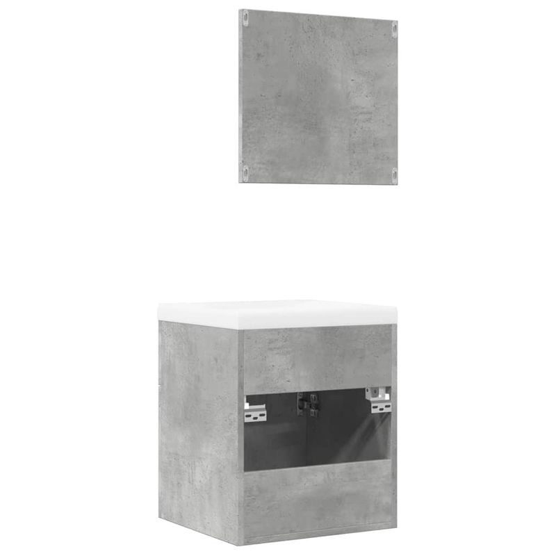 Casa si Gradina - Mobilier - Seturi de mobilier - Seturi baie - Set mobilier de baie, 3 piese, gri beton, lemn compozit - Infinity.ro
