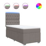 Casa si Gradina - Mobilier - Paturi si accesorii - Paturi - Pat box spring cu saltea, gri taupe, 80x200 cm, textil - Infinity.ro
