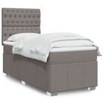 Casa si Gradina - Mobilier - Paturi si accesorii - Paturi - Pat box spring cu saltea, gri taupe, 80x200 cm, textil - Infinity.ro