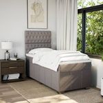 Casa si Gradina - Mobilier - Paturi si accesorii - Paturi - Pat box spring cu saltea, gri taupe, 80x200 cm, textil - Infinity.ro