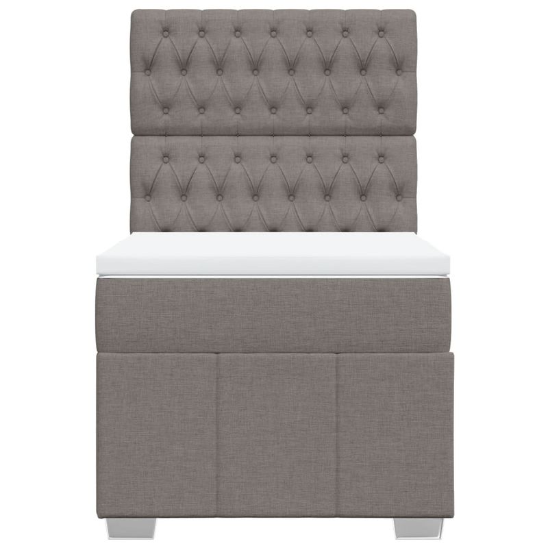 Casa si Gradina - Mobilier - Paturi si accesorii - Paturi - Pat box spring cu saltea, gri taupe, 80x200 cm, textil - Infinity.ro