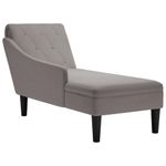 Casa si Gradina - Mobilier - Scaune si fotolii - Fotolii - Sezlong cu perna si cotiera dreapta, gri taupe, textil - Infinity.ro