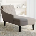 Casa si Gradina - Mobilier - Scaune si fotolii - Fotolii - Sezlong cu perna si cotiera dreapta, gri taupe, textil - Infinity.ro