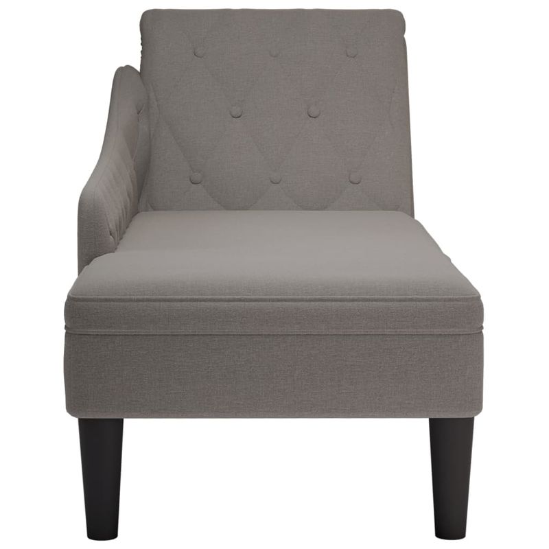 Casa si Gradina - Mobilier - Scaune si fotolii - Fotolii - Sezlong cu perna si cotiera dreapta, gri taupe, textil - Infinity.ro