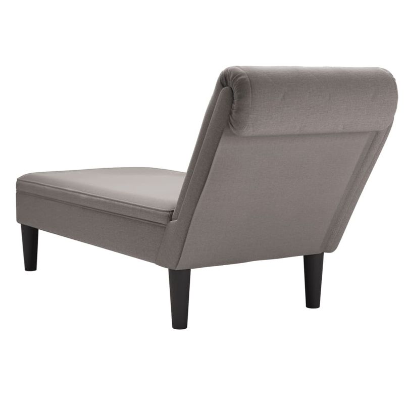 Casa si Gradina - Mobilier - Scaune si fotolii - Fotolii - Sezlong cu perna si cotiera dreapta, gri taupe, textil - Infinity.ro