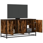Casa si Gradina - Mobilier - Comode si corpuri - Comode - Dulap TV stejar fumuriu, 100x35x50 cm lemn prelucrat si metal - Infinity.ro