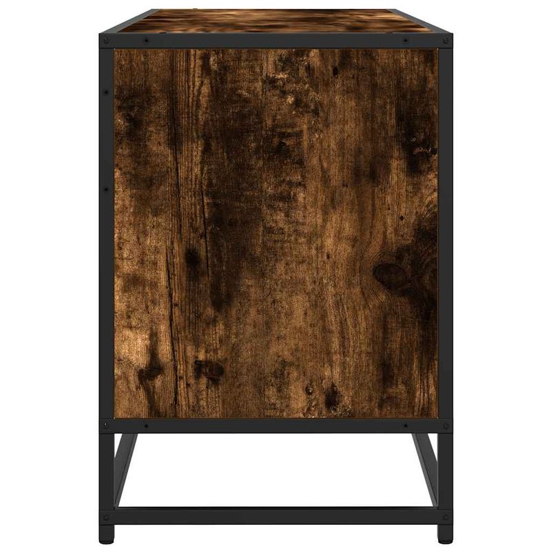 Casa si Gradina - Mobilier - Comode si corpuri - Comode - Dulap TV stejar fumuriu, 100x35x50 cm lemn prelucrat si metal - Infinity.ro