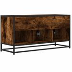 Casa si Gradina - Mobilier - Comode si corpuri - Comode - Dulap TV stejar fumuriu, 100x35x50 cm lemn prelucrat si metal - Infinity.ro