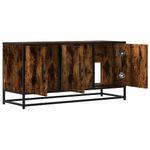Casa si Gradina - Mobilier - Comode si corpuri - Comode - Dulap TV stejar fumuriu, 100x35x50 cm lemn prelucrat si metal - Infinity.ro