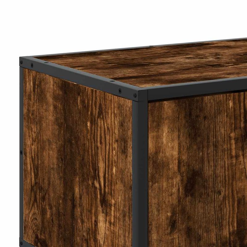 Casa si Gradina - Mobilier - Comode si corpuri - Comode - Dulap TV stejar fumuriu, 100x35x50 cm lemn prelucrat si metal - Infinity.ro