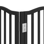 Petshop - Accesorii petshop - Culcusuri si custi - Custi interior si exterior - Poarta caini pliabila cu usa 9 panouri negru, 450 cm, lemn plop - Infinity.ro