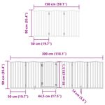 Petshop - Accesorii petshop - Culcusuri si custi - Custi interior si exterior - Poarta caini pliabila cu usa 9 panouri negru, 450 cm, lemn plop - Infinity.ro