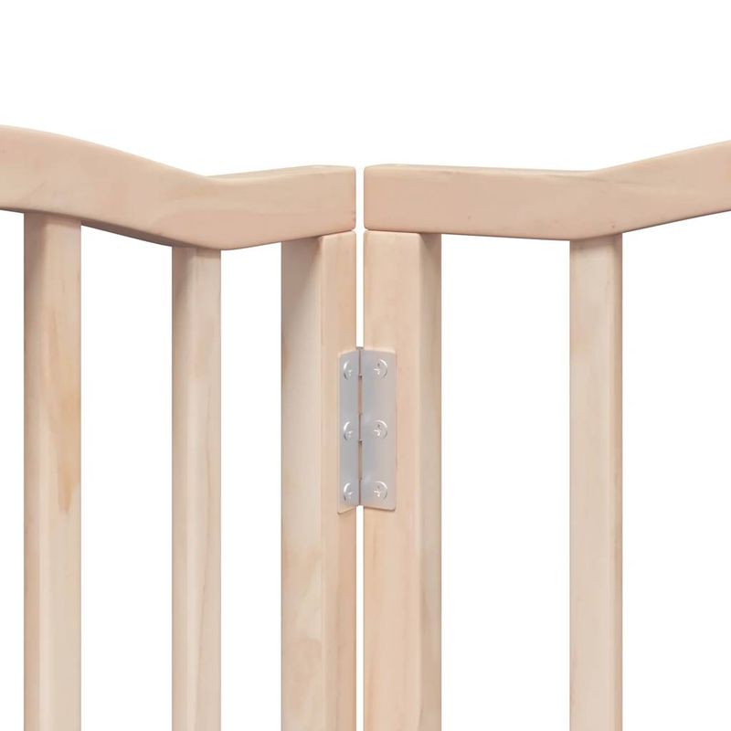 Petshop - Accesorii petshop - Culcusuri si custi - Custi interior si exterior - Poarta de caini pliabila cu usa, 15 panouri, 750 cm, lemn plop - Infinity.ro