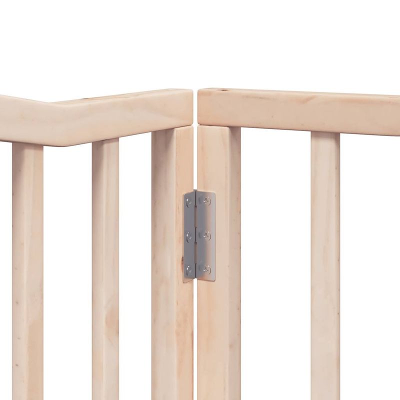 Petshop - Accesorii petshop - Culcusuri si custi - Custi interior si exterior - Poarta de caini pliabila cu usa, 6 panouri, 480 cm, lemn plop - Infinity.ro