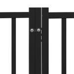 Petshop - Accesorii petshop - Culcusuri si custi - Custi interior si exterior - Poarta caini pliabila cu usa 15 panouri negru 750 cm, lemn plop - Infinity.ro