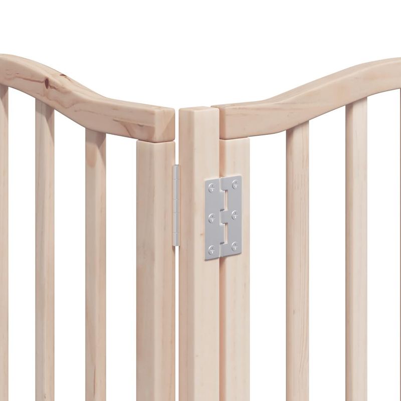 Petshop - Accesorii petshop - Culcusuri si custi - Custi interior si exterior - Poarta de caini pliabila cu usa, 12 panouri, 600 cm, lemn plop - Infinity.ro