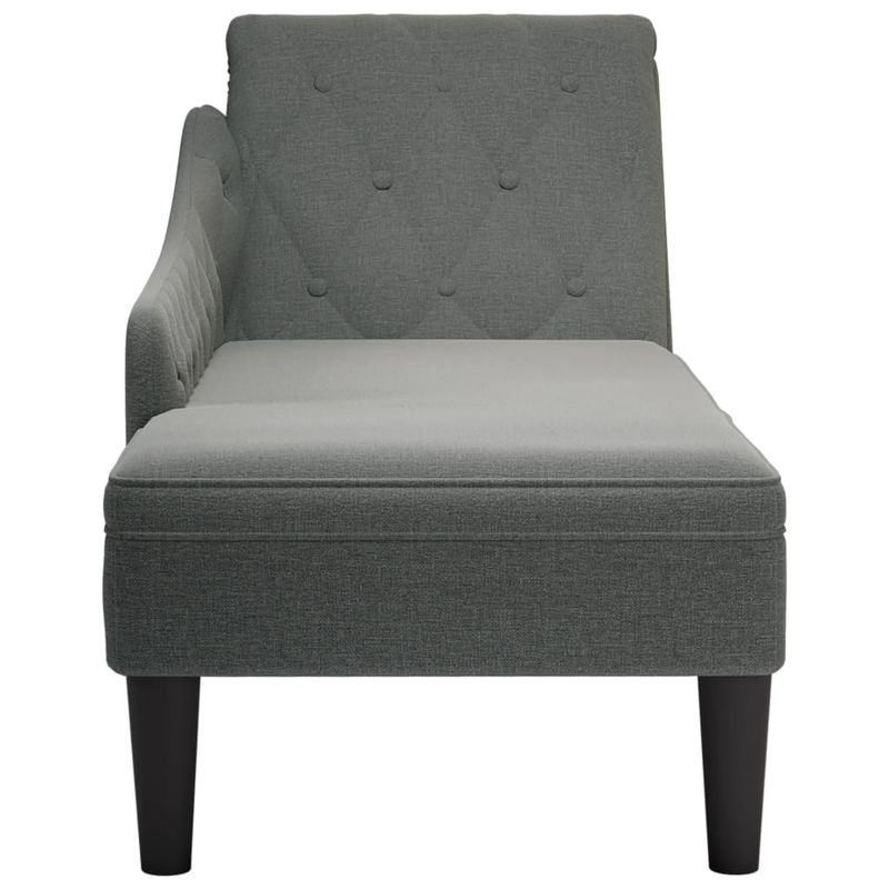 Casa si Gradina - Mobilier - Scaune si fotolii - Fotolii - Sezlong cu perna si cotiera dreapta, gri inchis, textil - Infinity.ro