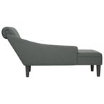 Casa si Gradina - Mobilier - Scaune si fotolii - Fotolii - Sezlong cu perna si cotiera dreapta, gri inchis, textil - Infinity.ro