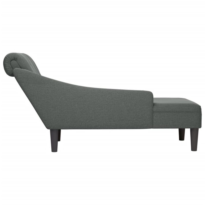 Casa si Gradina - Mobilier - Scaune si fotolii - Fotolii - Sezlong cu perna si cotiera dreapta, gri inchis, textil - Infinity.ro