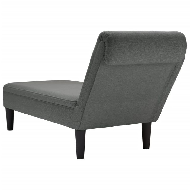 Casa si Gradina - Mobilier - Scaune si fotolii - Fotolii - Sezlong cu perna si cotiera dreapta, gri inchis, textil - Infinity.ro