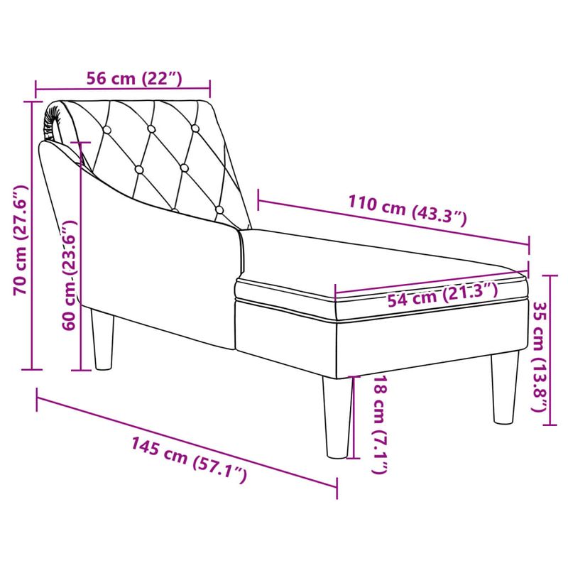Casa si Gradina - Mobilier - Scaune si fotolii - Fotolii - Sezlong cu perna si cotiera dreapta, gri inchis, textil - Infinity.ro