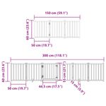 Petshop - Accesorii petshop - Culcusuri si custi - Custi interior si exterior - Poarta caini pliabila cu usa 15 panouri, alb, 750 cm, lemn plop - Infinity.ro