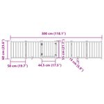 Petshop - Accesorii petshop - Culcusuri si custi - Custi interior si exterior - Poarta caini pliabila cu usa, 6 panouri, alb, 300 cm, lemn brad, mărime 50x60x2 cm - Infinity.ro