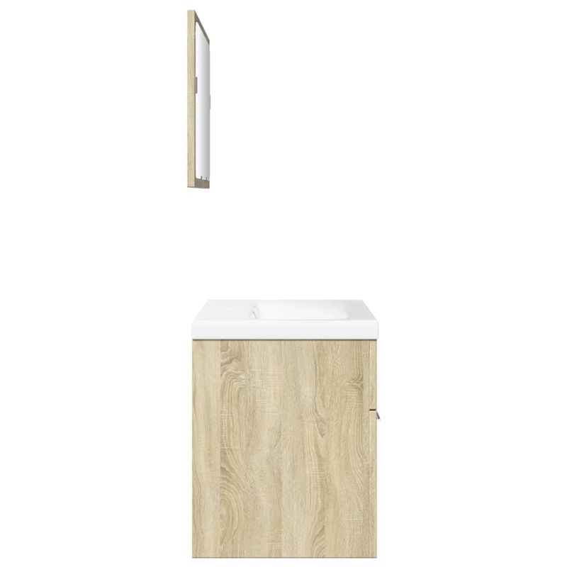 Casa si Gradina - Mobilier - Seturi de mobilier - Seturi baie - Set mobilier de baie, 3 piese, stejar sonoma, lemn prelucrat - Infinity.ro