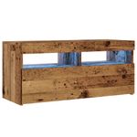Casa si Gradina - Mobilier - Comode si corpuri - Comode - Dulap TV cu lumini LED lemn vechi 90x35x40 cm lemn prelucrat - Infinity.ro