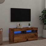 Casa si Gradina - Mobilier - Comode si corpuri - Comode - Dulap TV cu lumini LED lemn vechi 90x35x40 cm lemn prelucrat - Infinity.ro