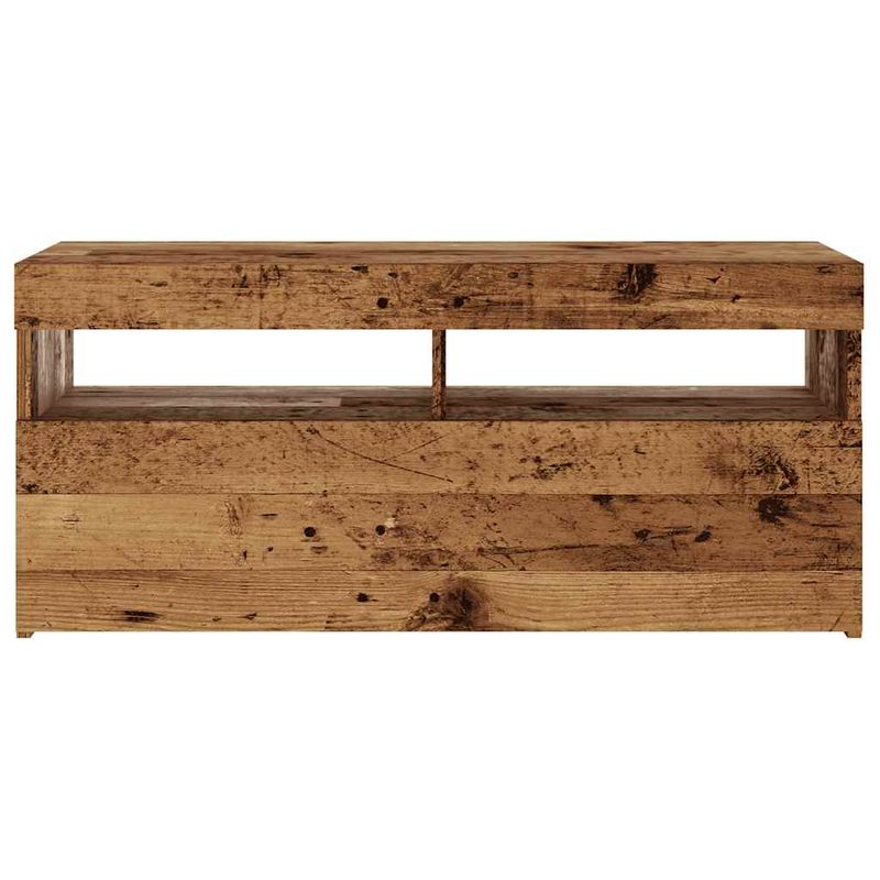 Casa si Gradina - Mobilier - Comode si corpuri - Comode - Dulap TV cu lumini LED lemn vechi 90x35x40 cm lemn prelucrat - Infinity.ro