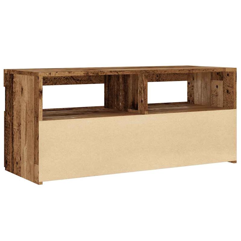 Casa si Gradina - Mobilier - Comode si corpuri - Comode - Dulap TV cu lumini LED lemn vechi 90x35x40 cm lemn prelucrat - Infinity.ro
