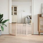 Petshop - Accesorii petshop - Culcusuri si custi - Custi interior si exterior - Poarta pentru caini pliabila, 3 panouri, 150 cm, lemn de brad, mărime 50x60x2 cm - Infinity.ro