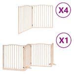 Petshop - Accesorii petshop - Culcusuri si custi - Custi interior si exterior - Poarta de caini pliabila cu usa, 12 panouri, 960 cm, lemn plop - Infinity.ro