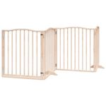 Petshop - Accesorii petshop - Culcusuri si custi - Custi interior si exterior - Poarta de caini pliabila cu usa, 12 panouri, 960 cm, lemn plop - Infinity.ro
