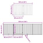 Petshop - Accesorii petshop - Culcusuri si custi - Custi interior si exterior - Poarta caini pliabila cu usa, 6 panouri, alb, 480 cm, lemn plop - Infinity.ro