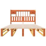 Casa si Gradina - Mobilier - Paturi si accesorii - Paturi - Pat cu biblioteca fara saltea maro 140x190 cm lemn masiv de pin - Infinity.ro